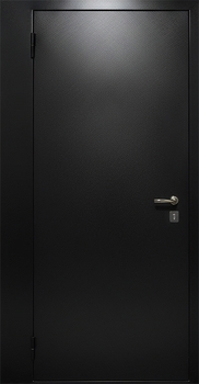 Входная дверь с боковой вставкой и черным полимерным напылением Входная дверь с боковой вставкой и черным полимерным напылением